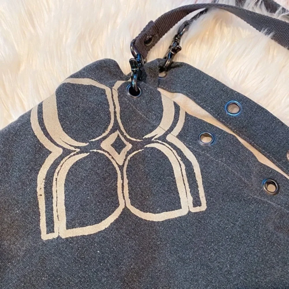 2/$20 BCBGMaxAzria Cotton Floral Shoulder Bag Grey